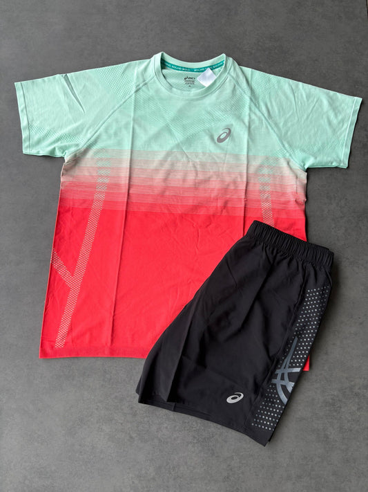 Asics seamless set- Coral reef/ Oasis Green